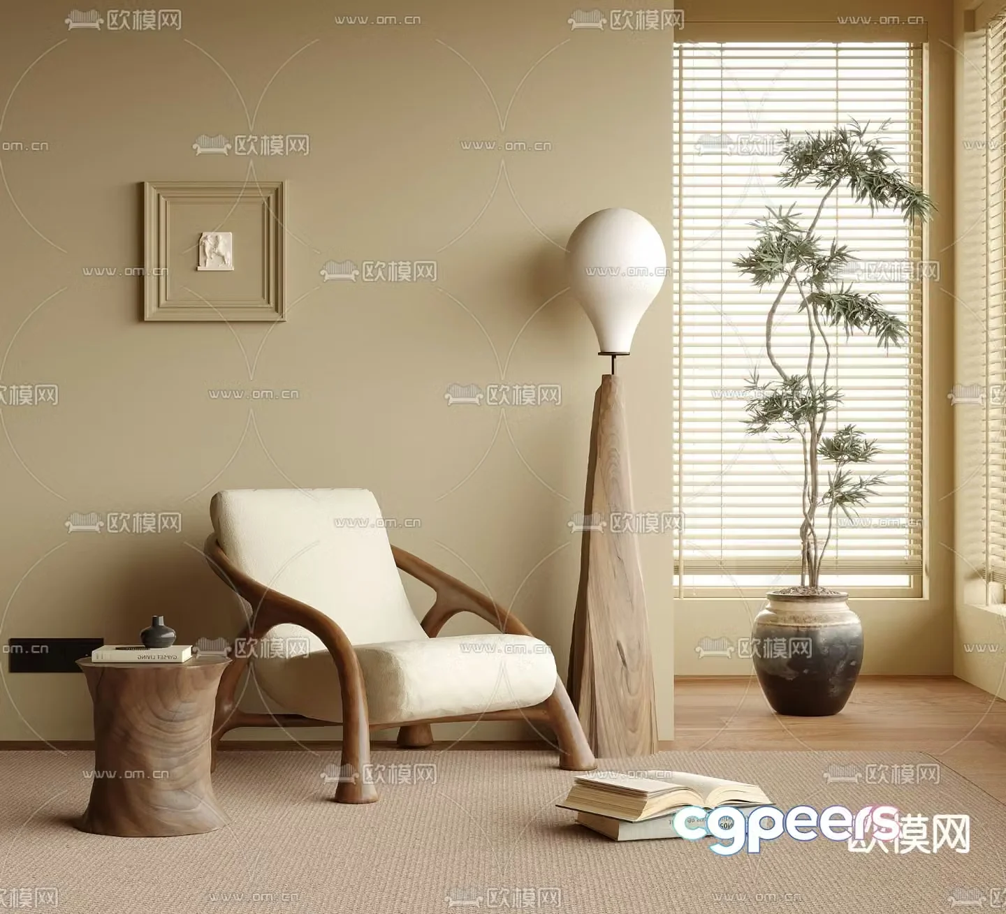 Medieval style chair leisure chair 3d model