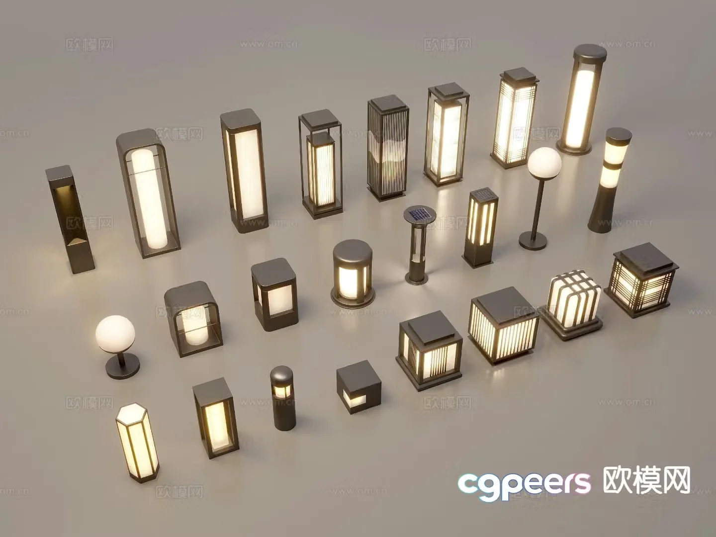 Chinese landscape lamp lawn lamp garden lamp outdoor lamp floor lamp 3d model