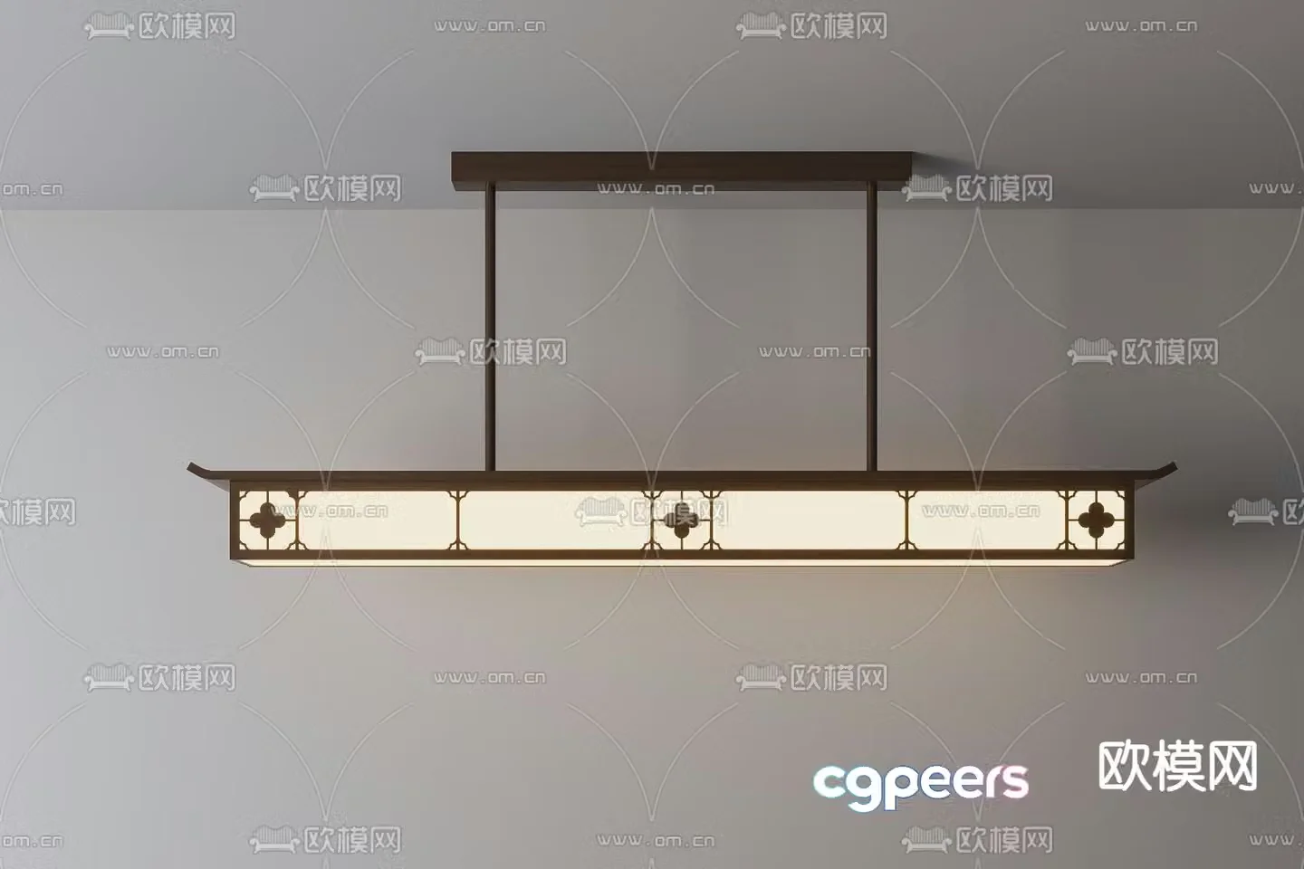 New Chinese style chandelier long chandelier 3d model