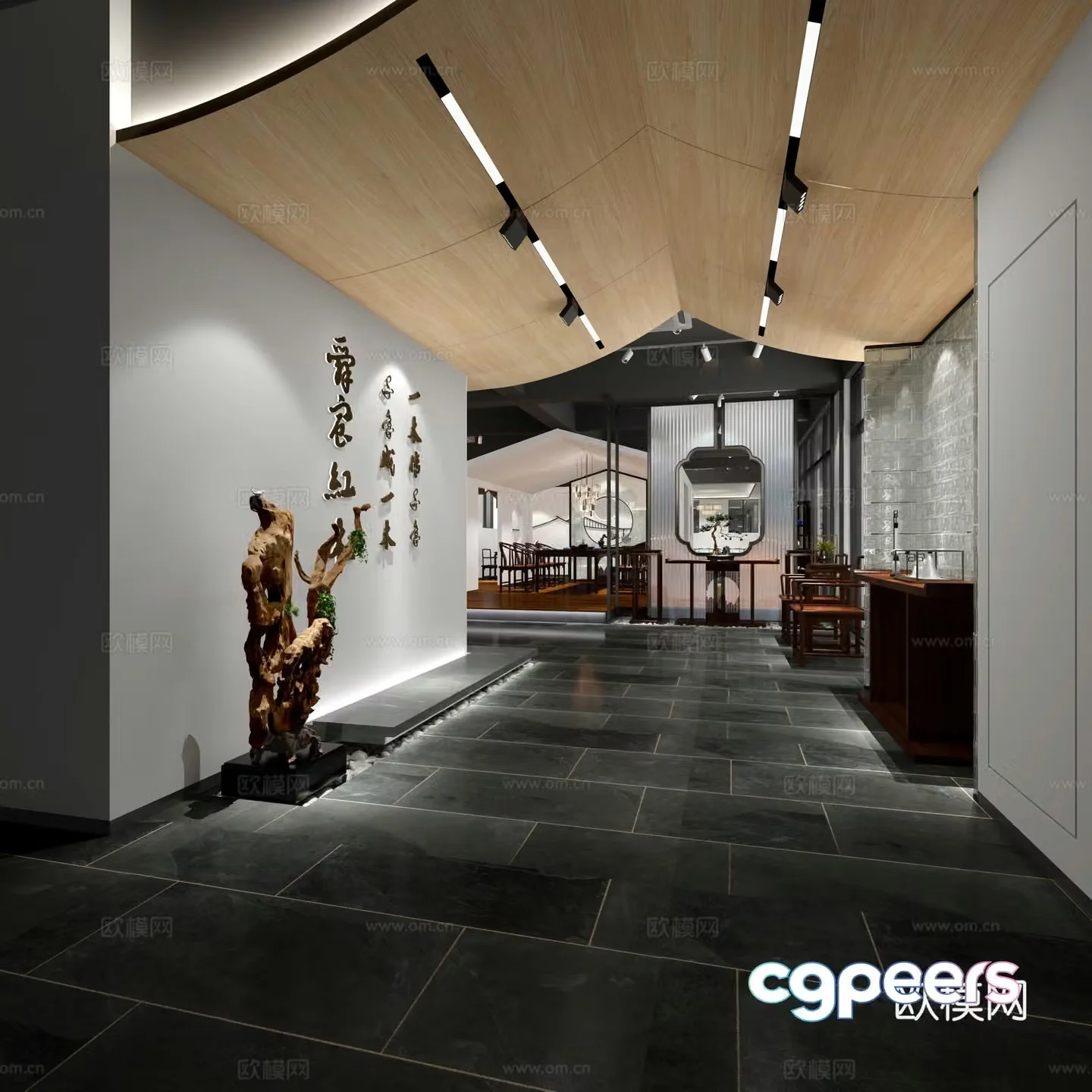New Chinese-style exhibition hall Furniture exhibition hall 3D model