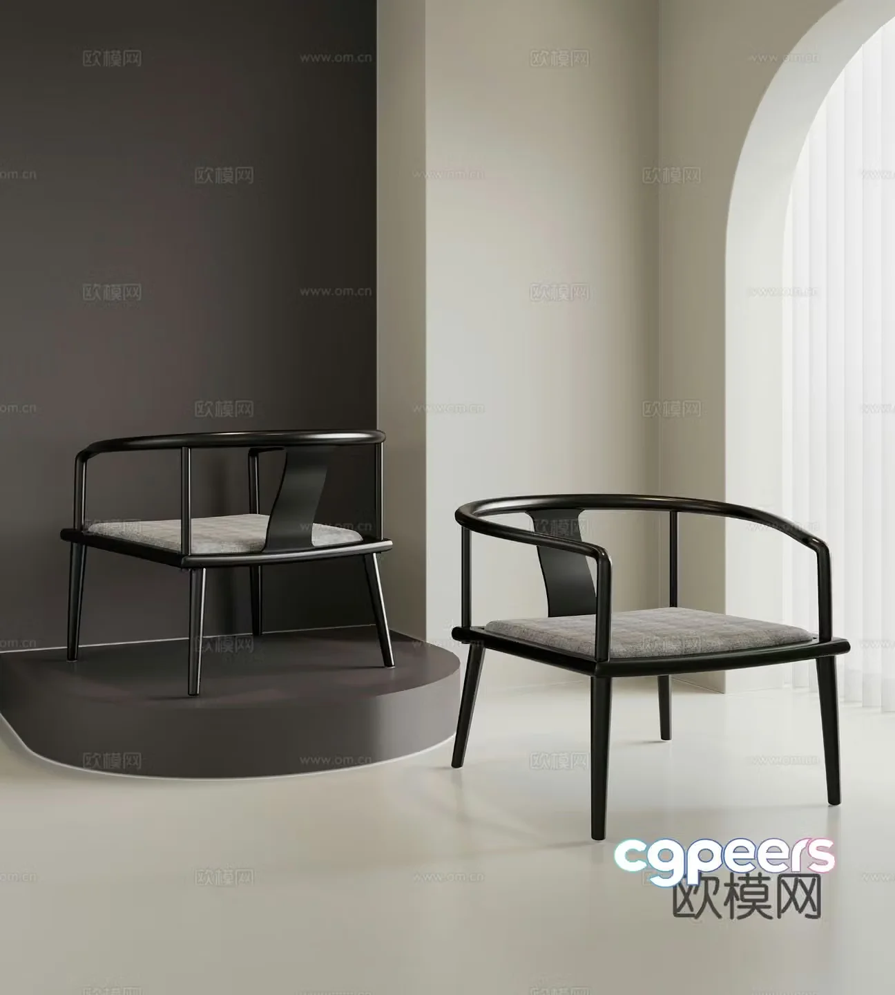 New Chinese style chair armchair 3d model