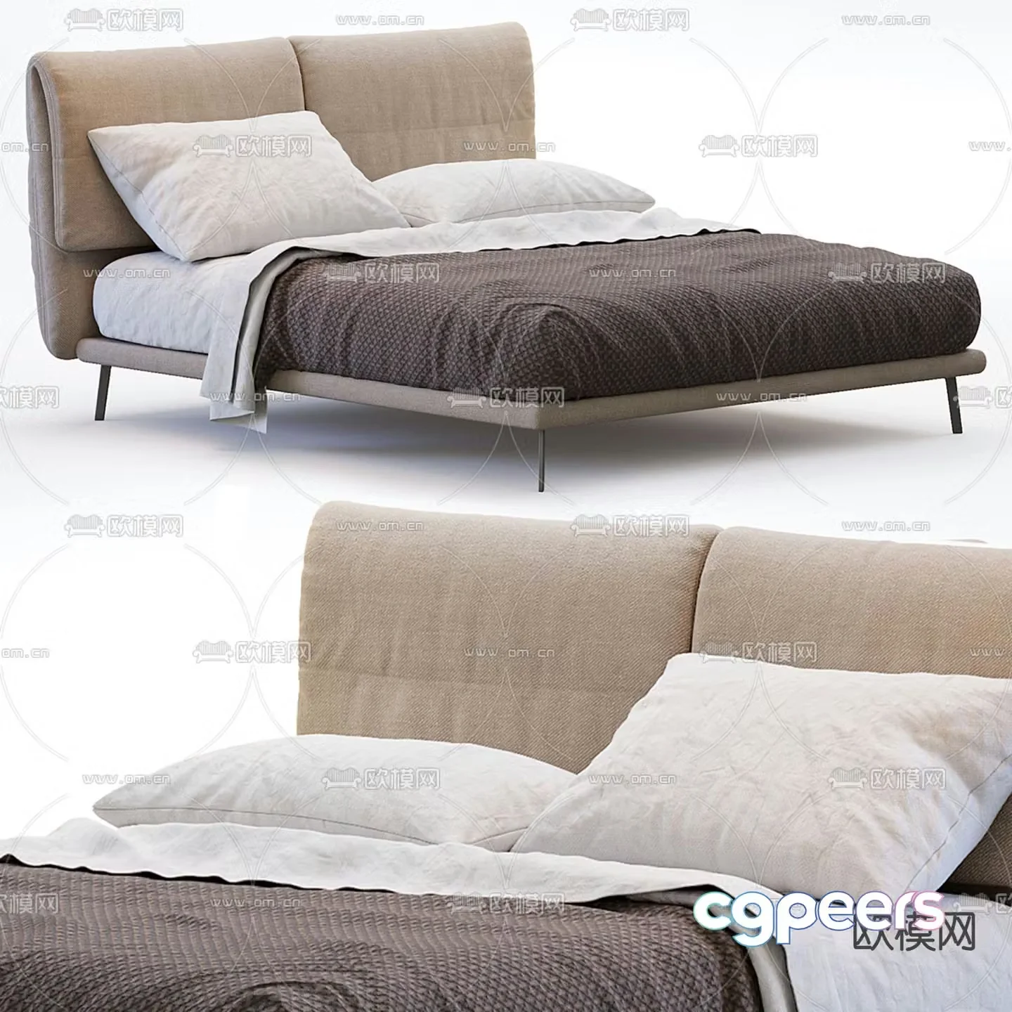 Double bed 3d model