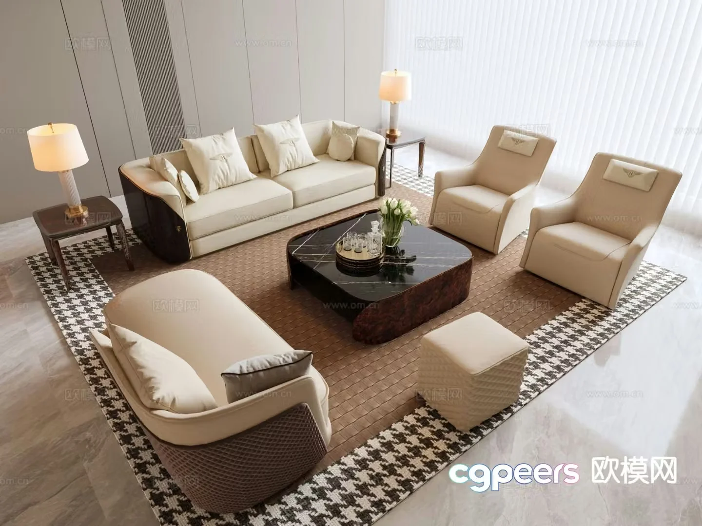 Modern sectional sofa 3d model