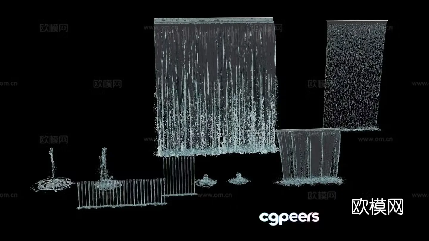 waterscape fountain flowing water 3d model