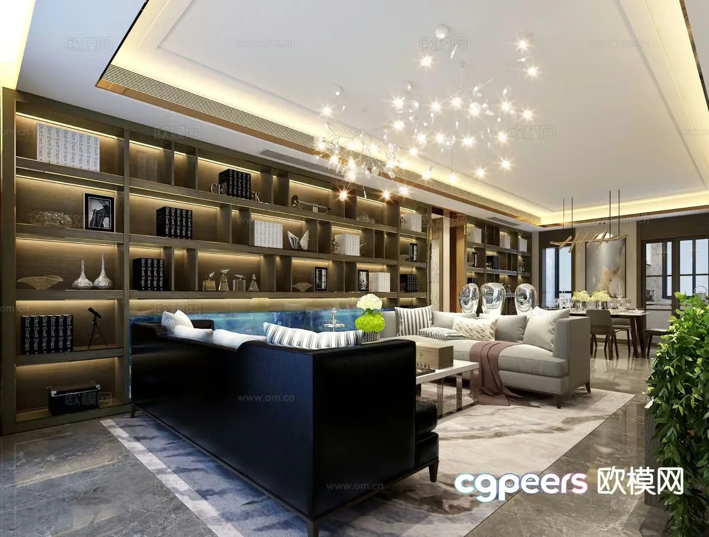 Modern guest restaurant 3d model