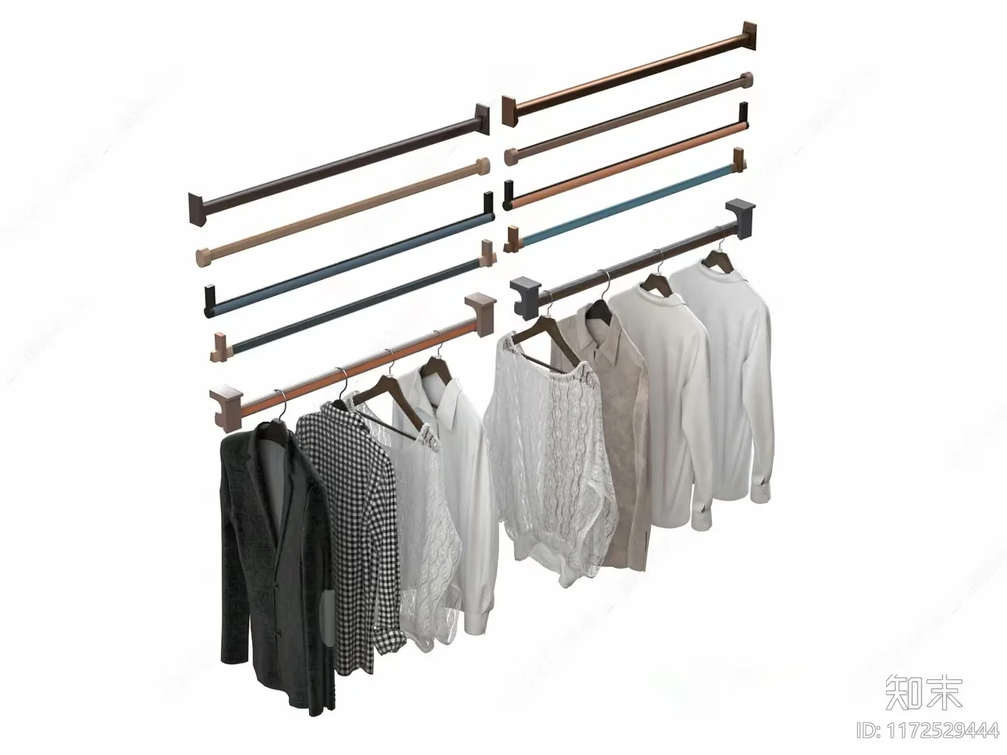 Metal Clothes Rack 3D Model – 9385 – VRAY Render