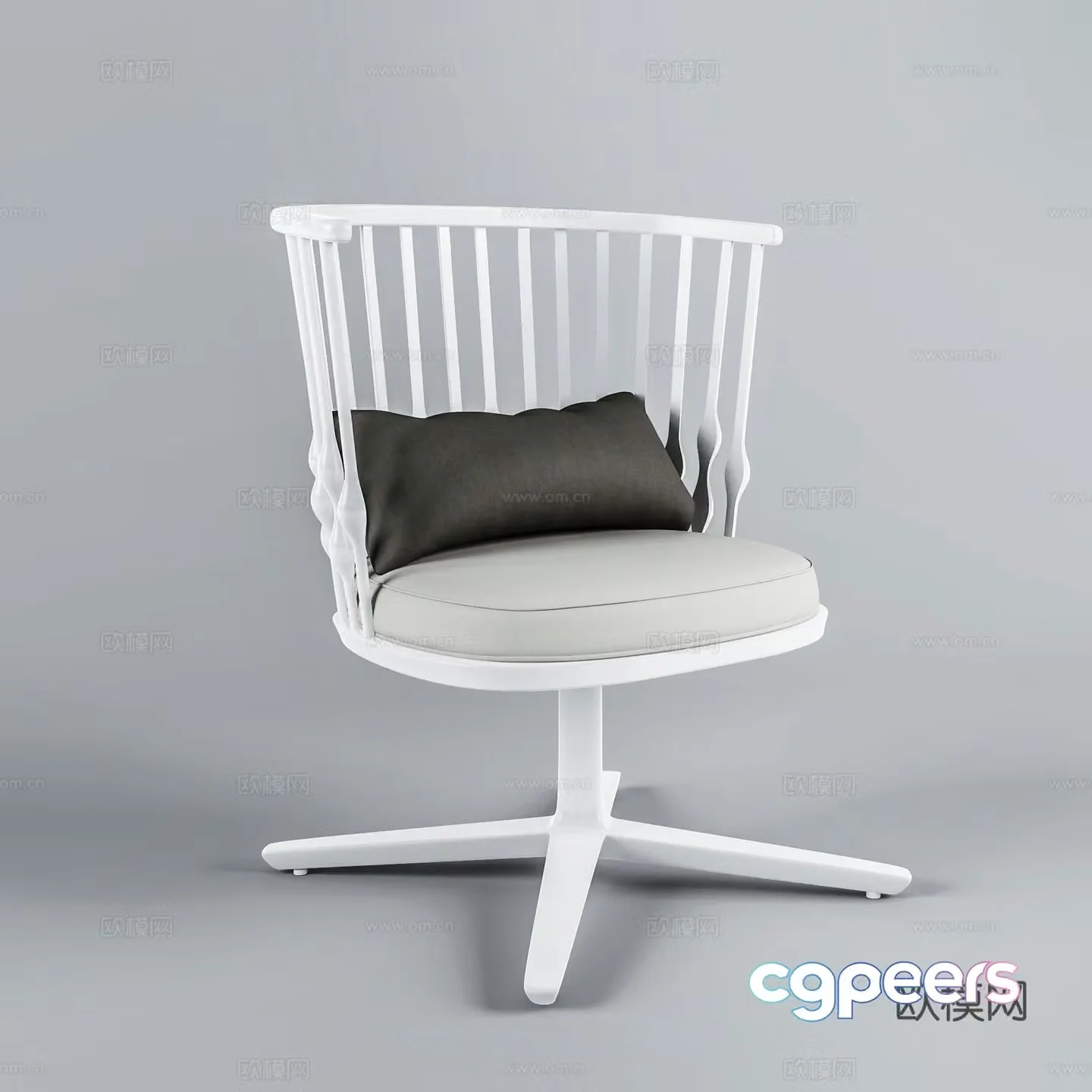 Modern casual chair Wrought iron chair Book chair Single chair 3d model