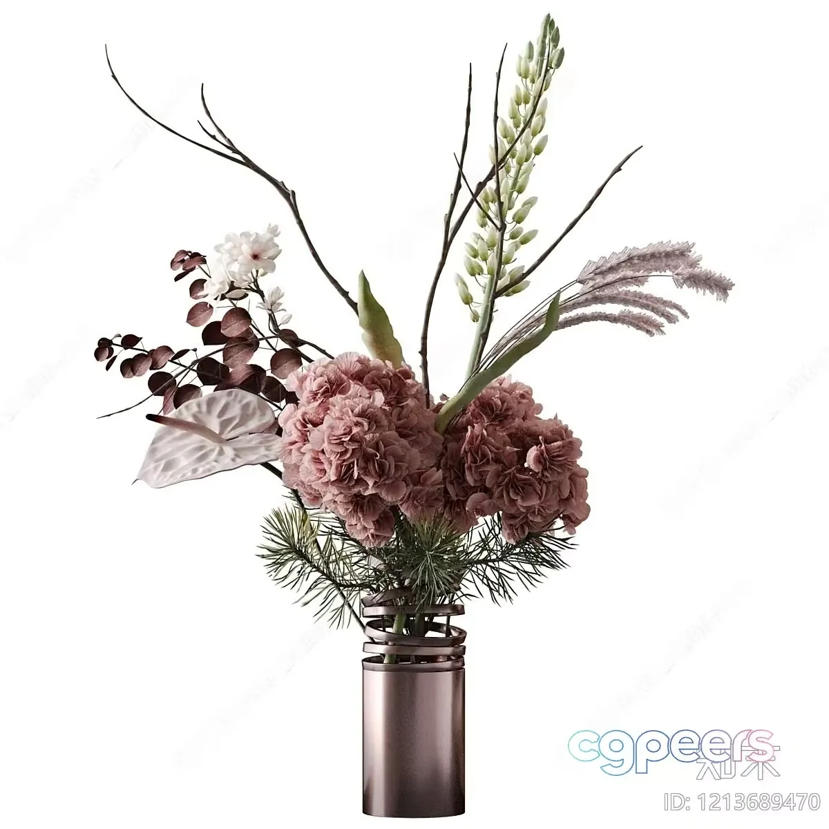 A Vase With Flowers 3D Model – 16792 – VRAY Render