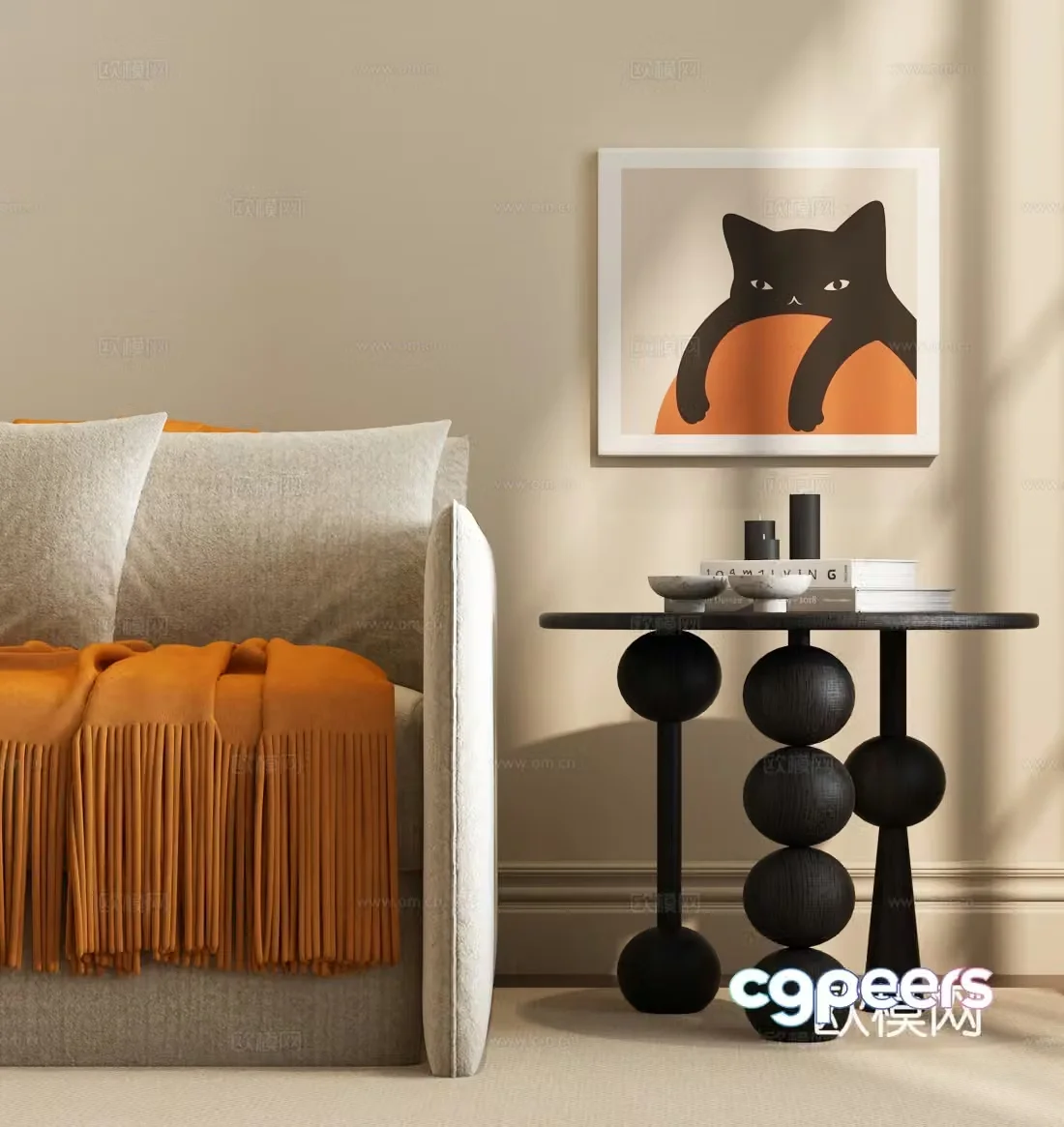 Modern angle table Modern side table Modern French angle table Modern French side table 3D model