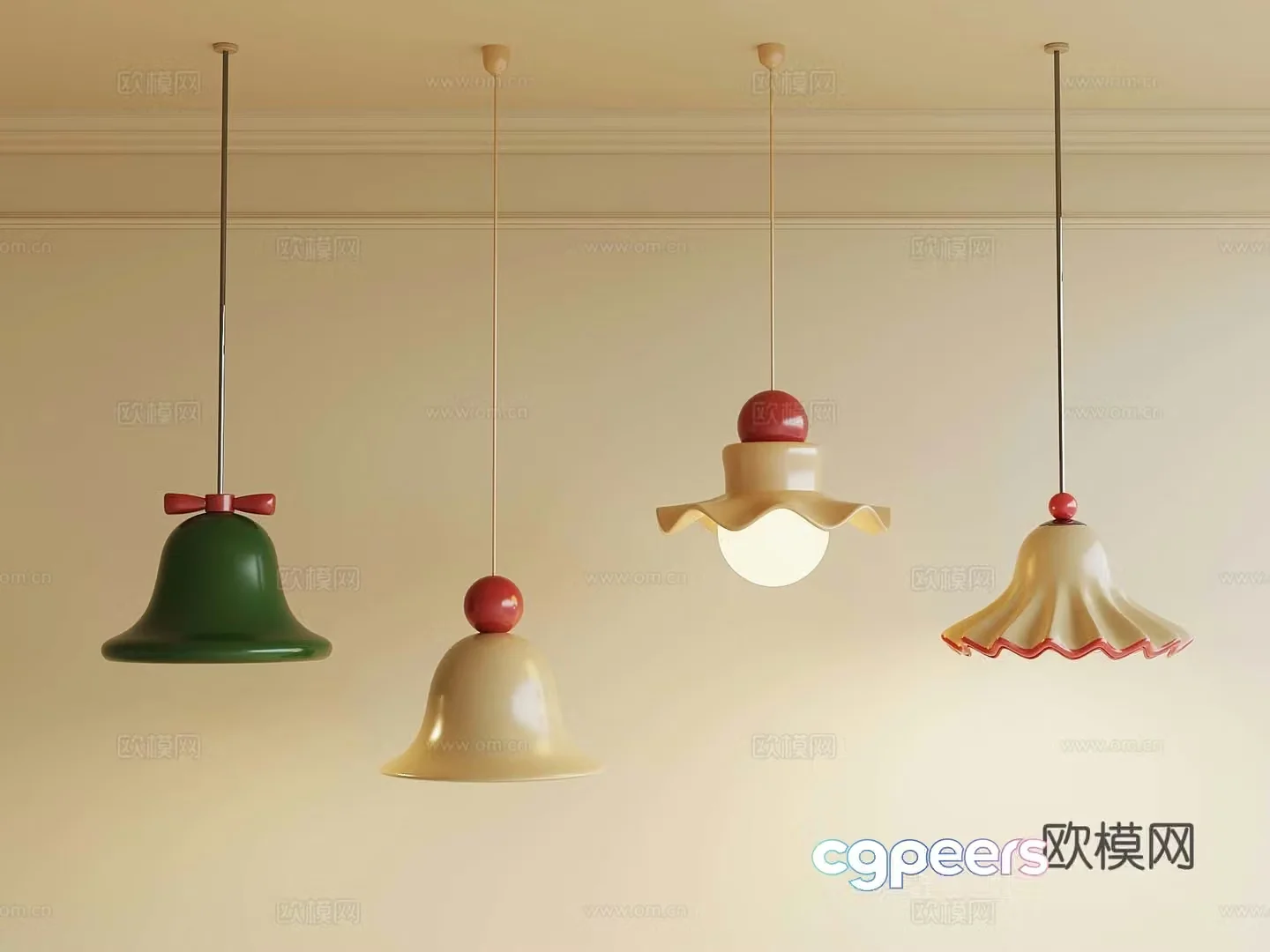 Creamy Chandelier Art Chandelier Creative Chandelier 3d Model