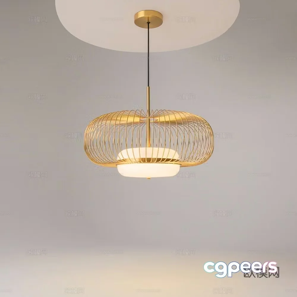 Modern light luxury chandeliers 3D model