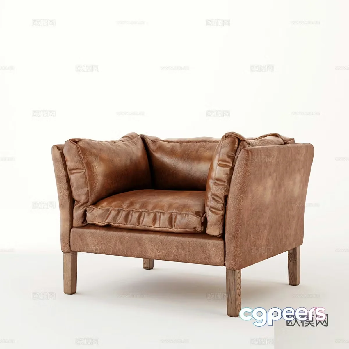 chair sorenson lounge chair leather chair 3d model