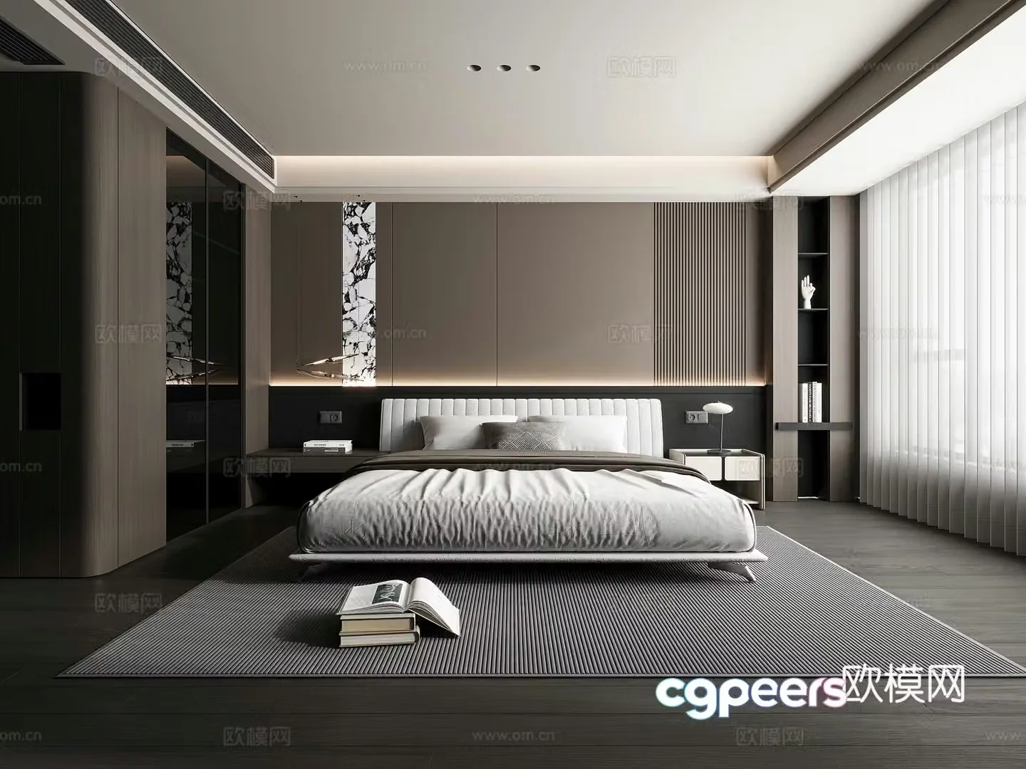 Modern bedroom master bedroom 3d model