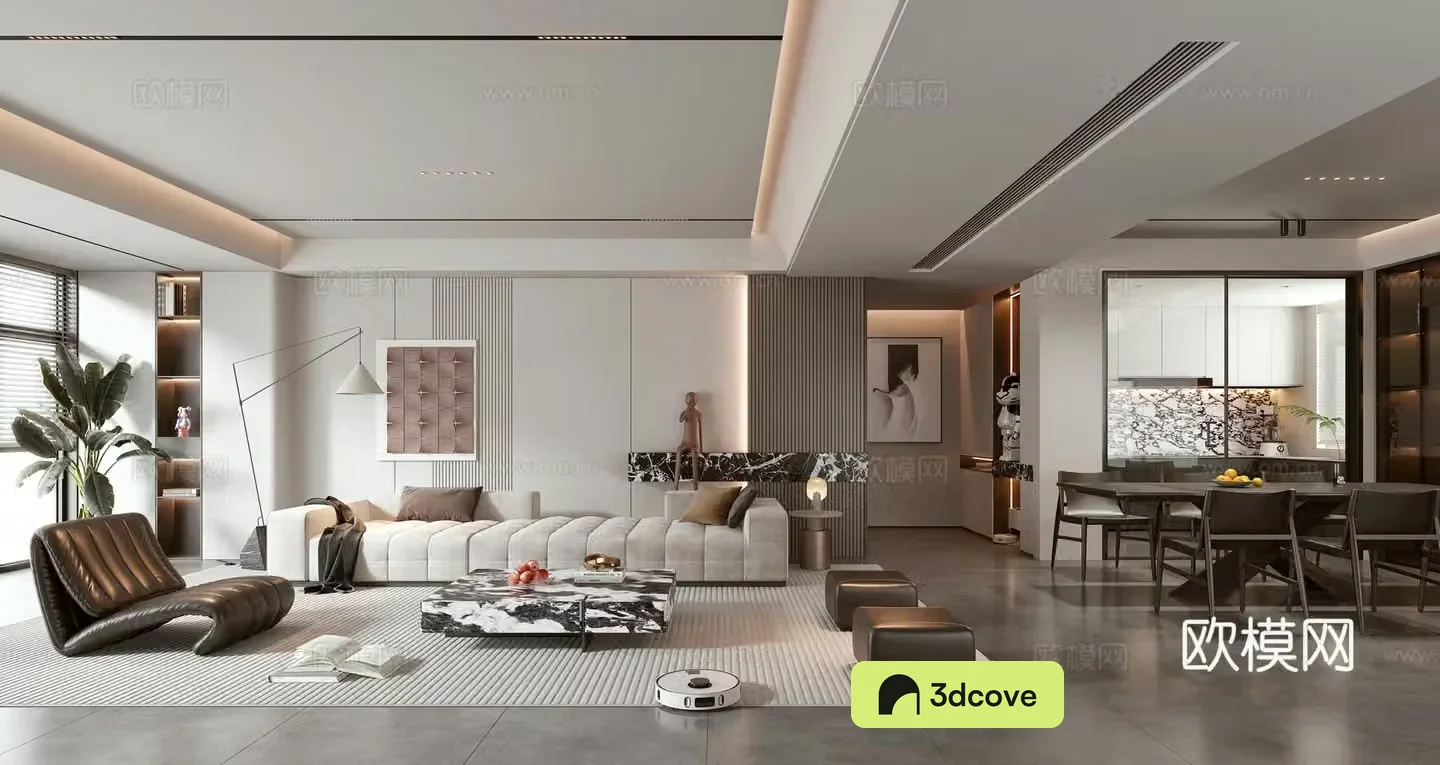 Light luxury living and restaurant