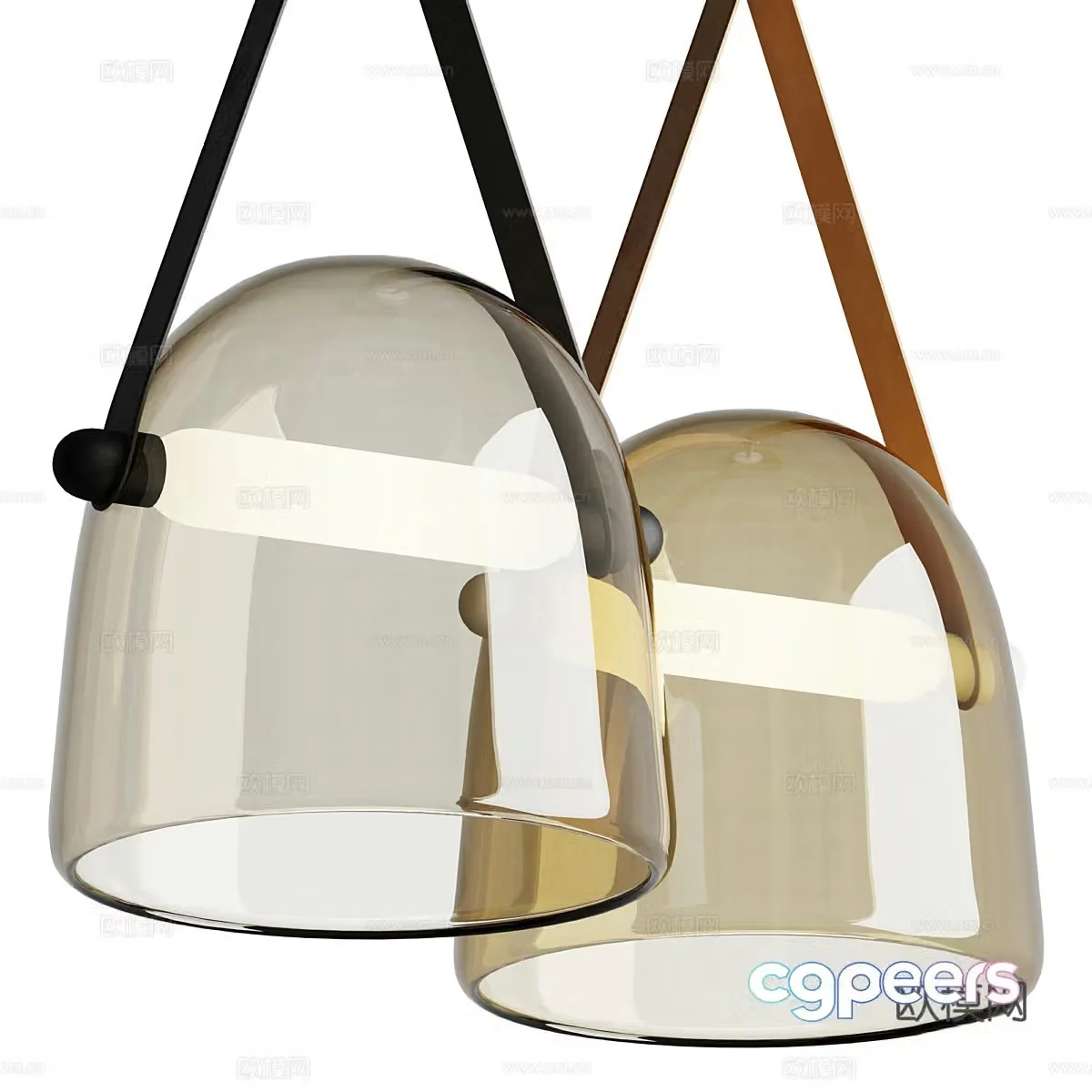 New Chinese-style craft pendant lamp glass pendant lamp 3D model