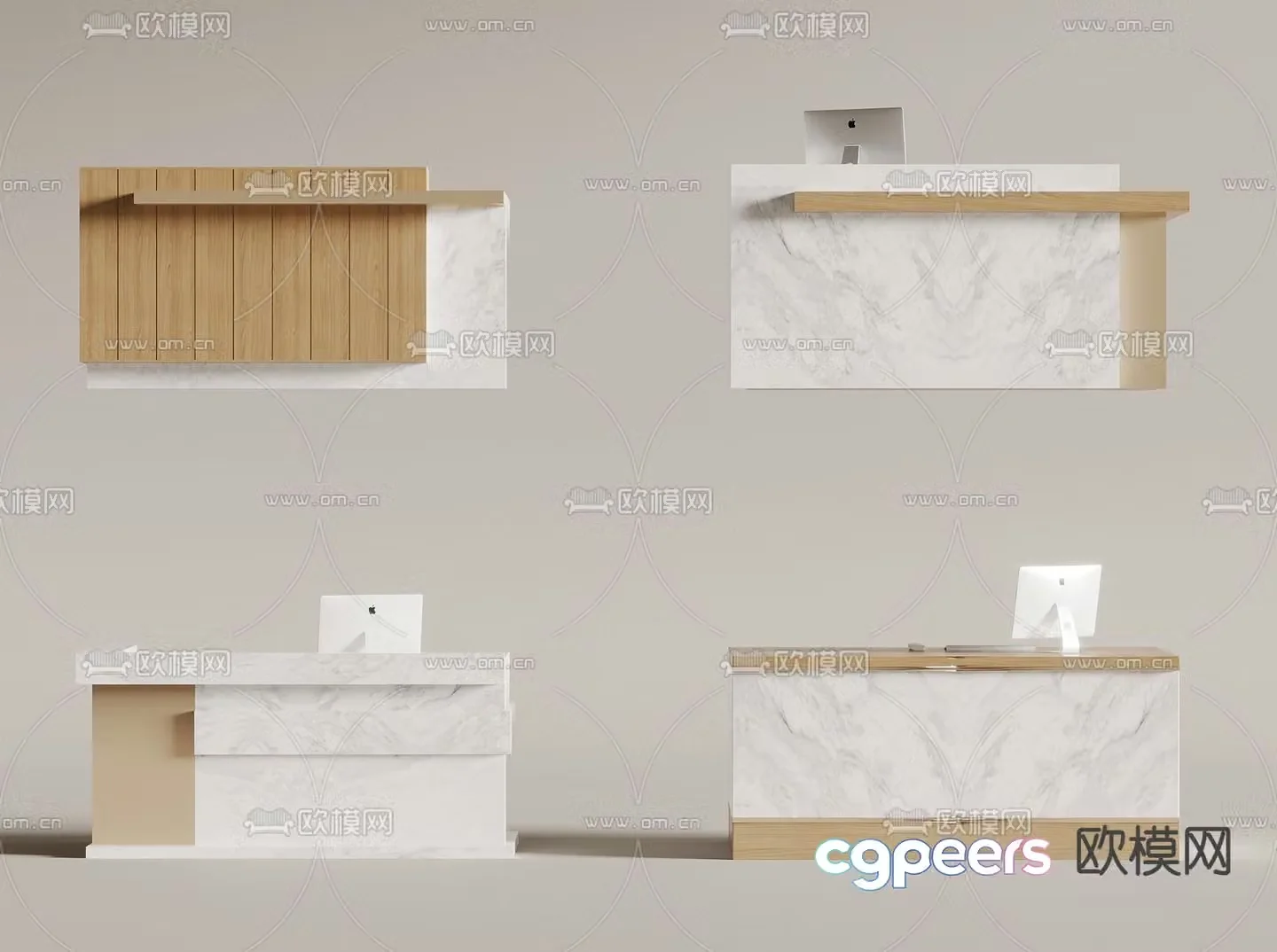 Front desk service desk reception desk information desk 3d model