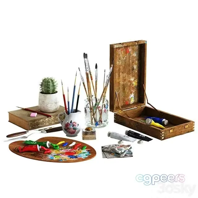 3ds Max Free – A set with oil paints, perfect for decorating