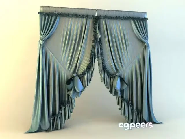 3ds Max Free – Curtains classic with bows