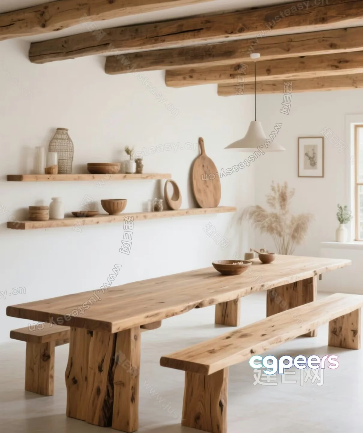 Rustic Dining Room 3D Model – 17370 – VRAY Render