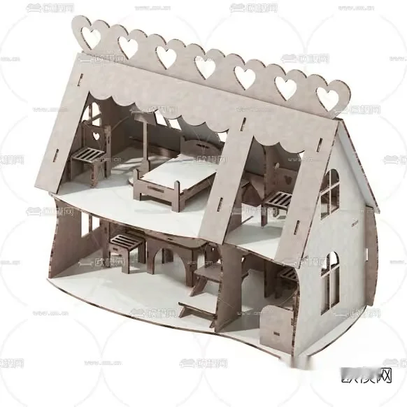 A Cardboard Dollhouse 3D Model – 2607 – VRAY Render