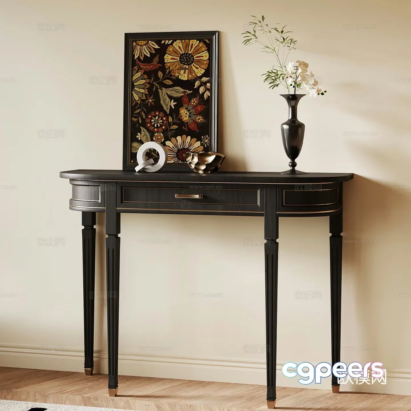 Classic Console Table 3D Model – 23139 – VRAY Render