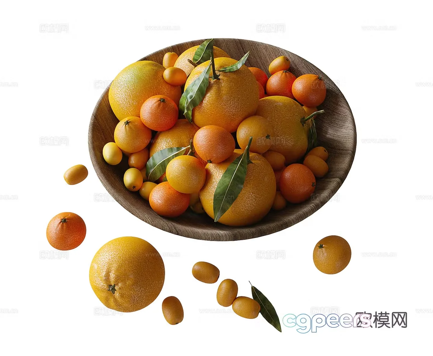 Modern fruit ornaments fruit plate orange 3D model