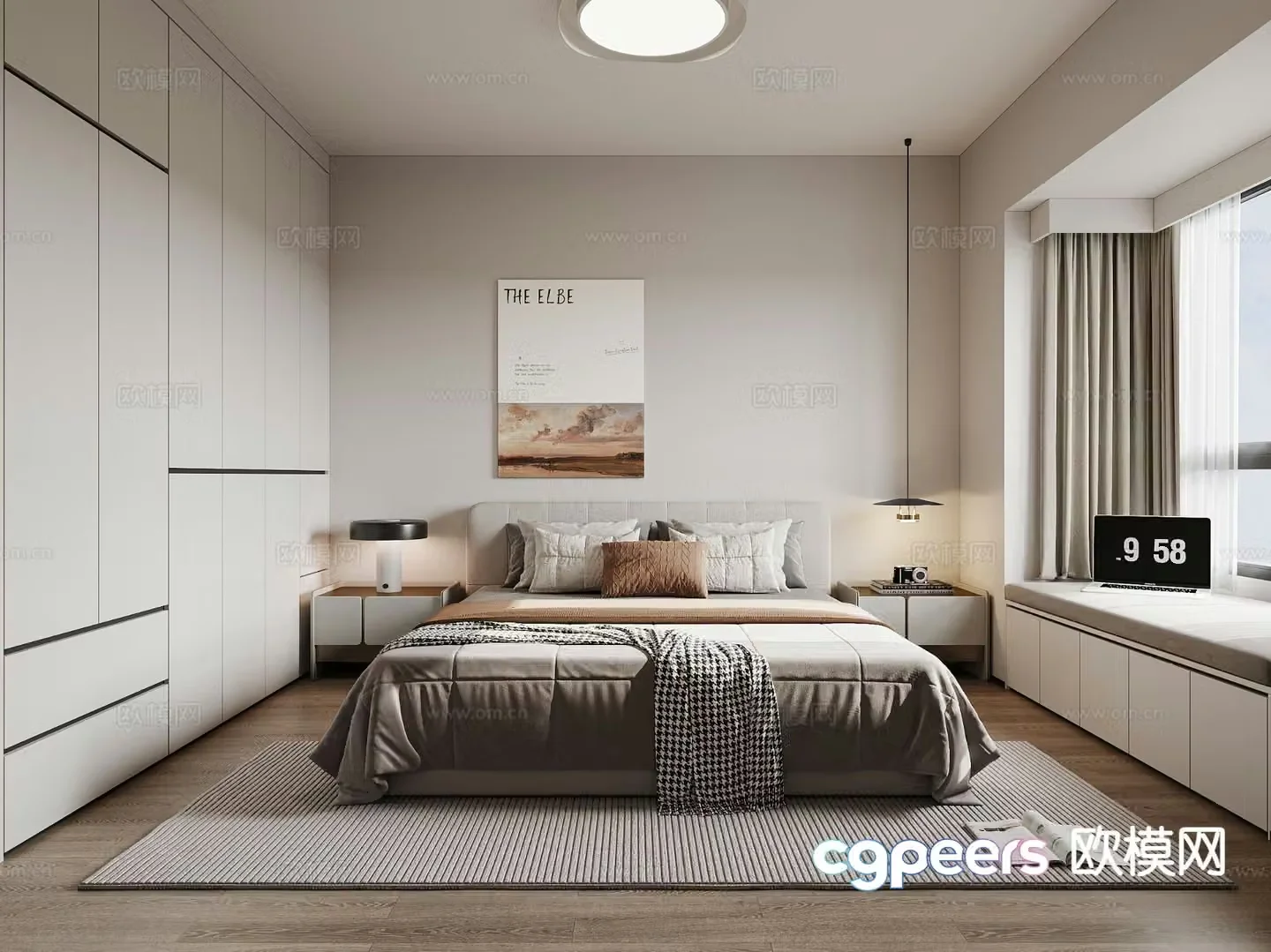 Modern bedroom master bedroom 3d model