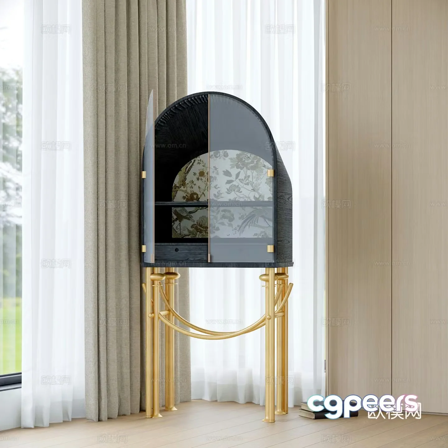 3D model of medieval style decorative cabinet
