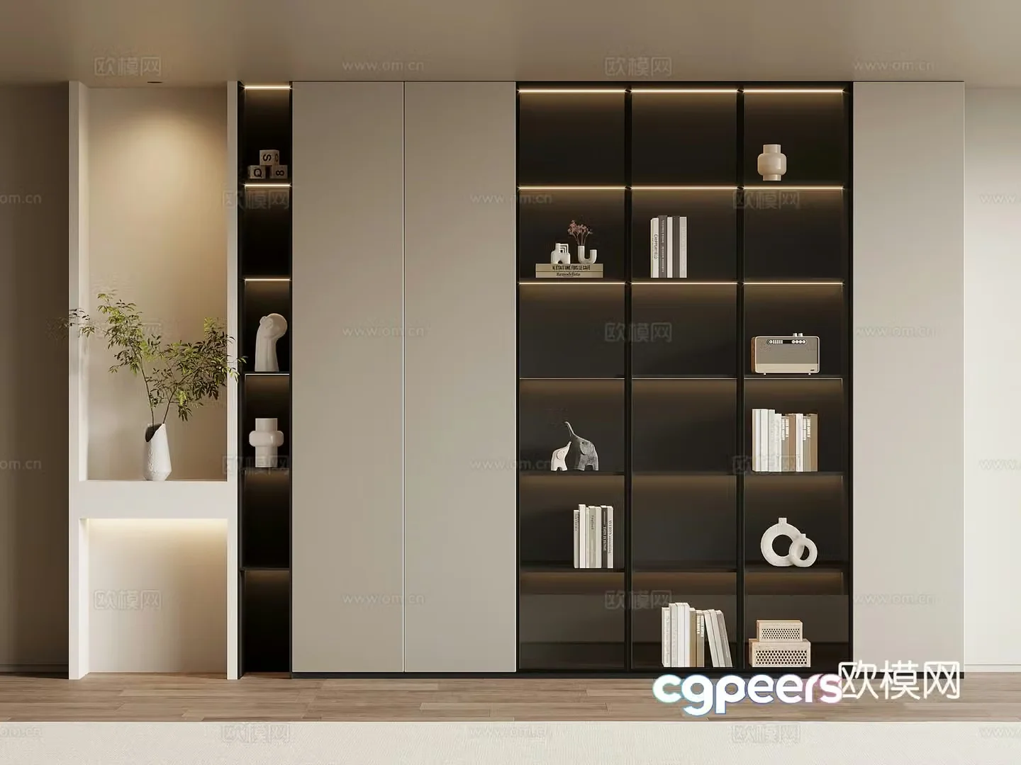 Bookcase Modern simple bookcase 3d model