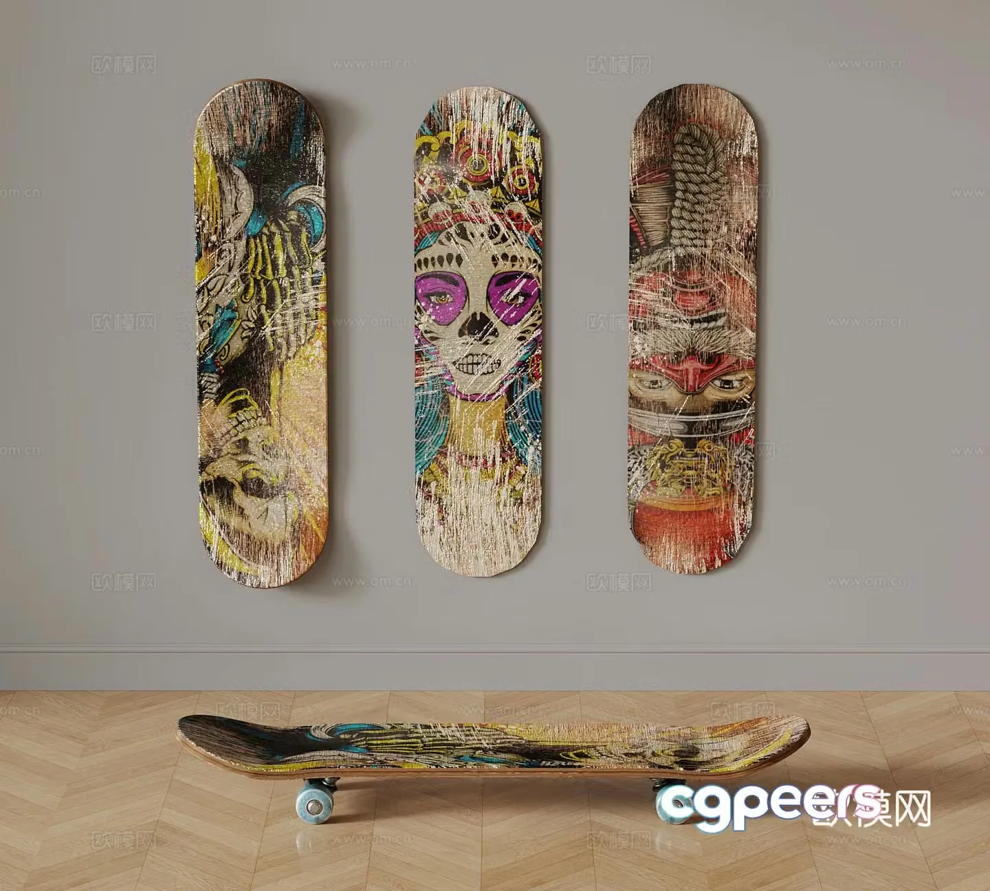 Skateboard Modern Sports Equipment Skateboard 3D Model