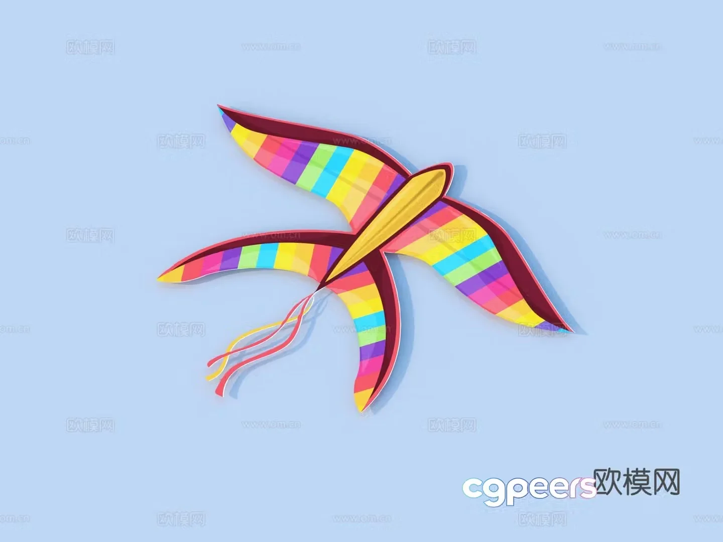 kite toy ornament decoration 3d model