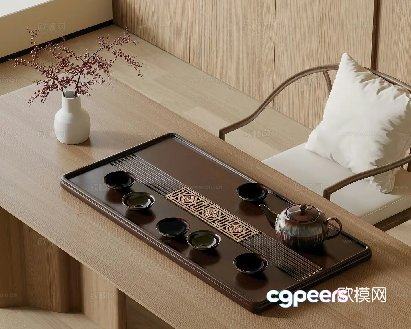 New Chinese tea set 3D model