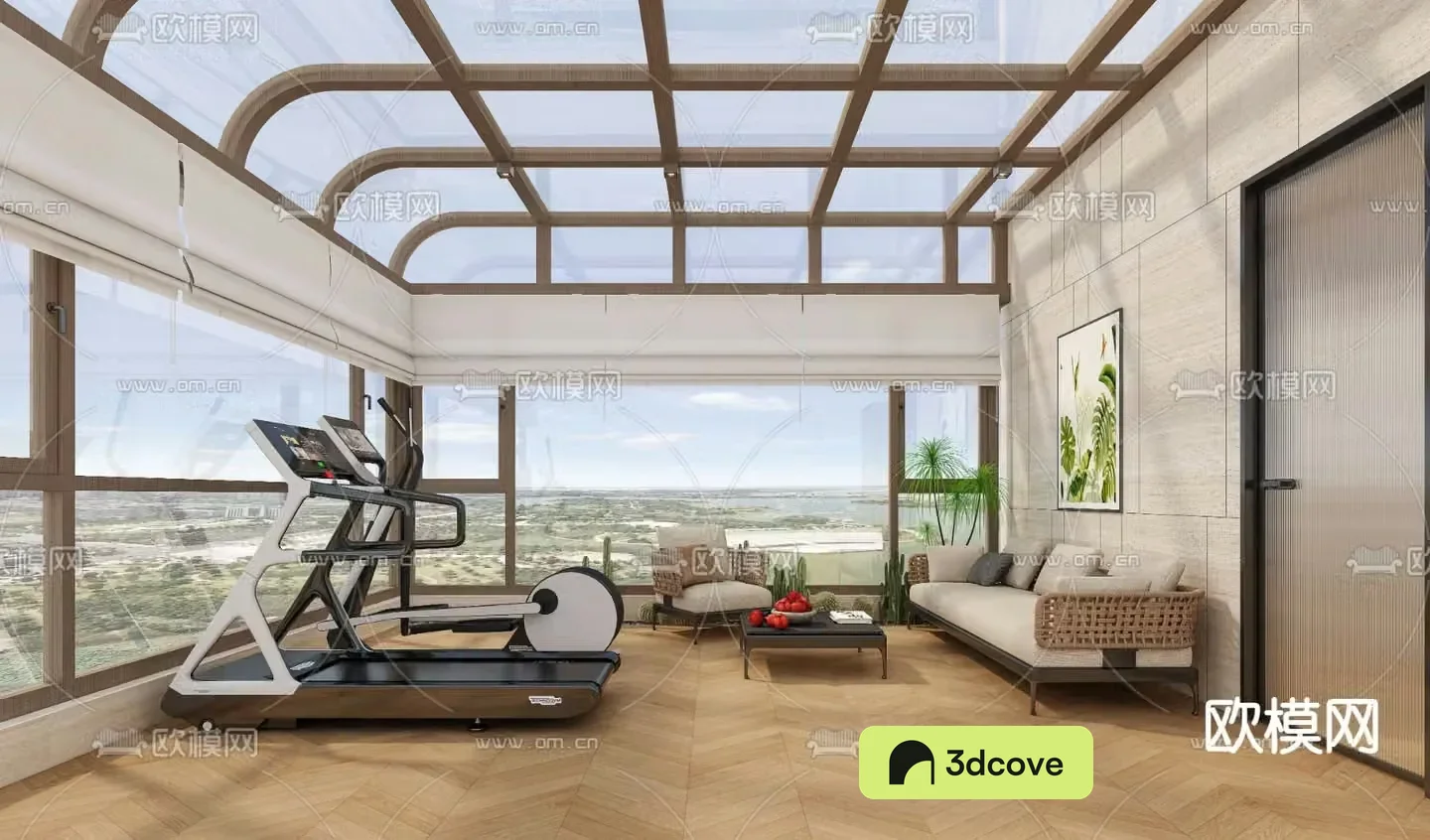 Modern sunroom rooftop balcony