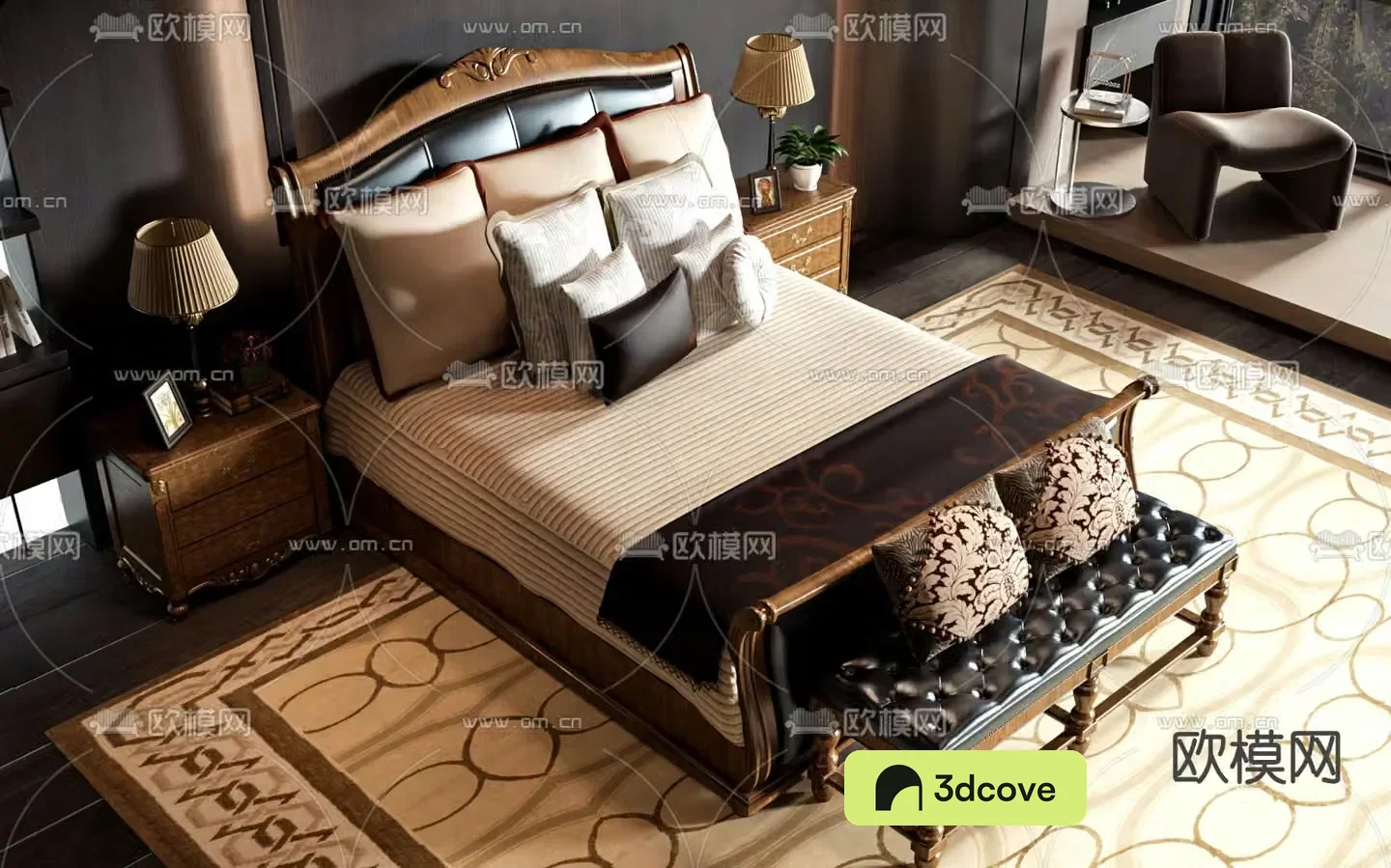 American double bed