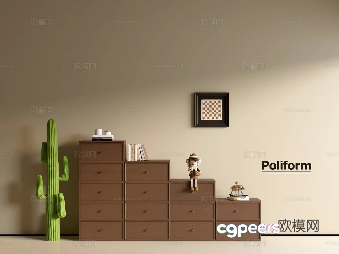 Modern wood grain cabinet ins wind minimalist wind cabinet whole cabinet sideboard balcony cabinet storage 3D model