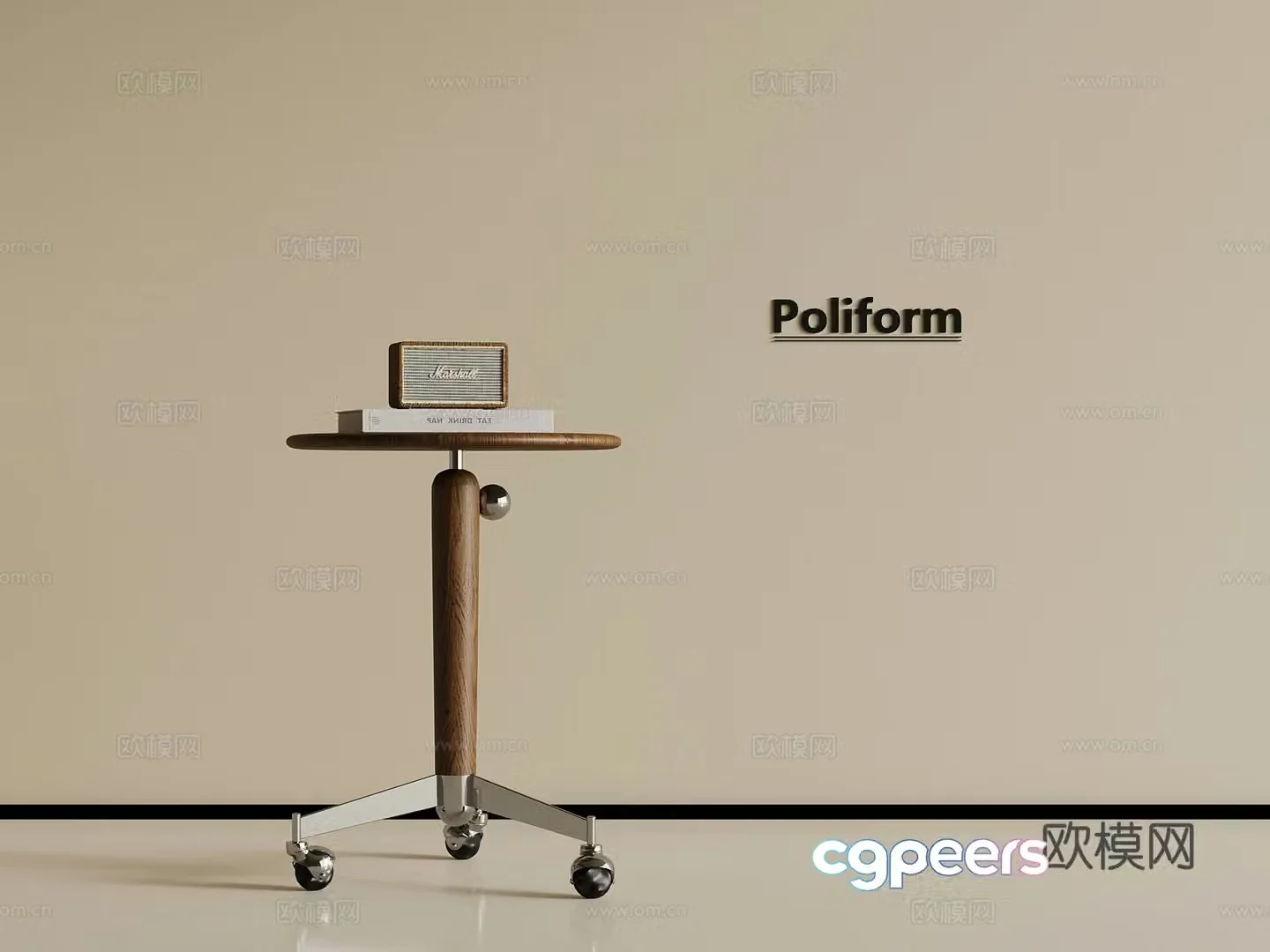 Middle-aged solid wood edge table corner table 3D model