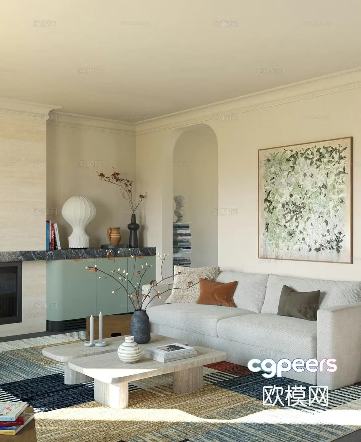 Modern living room 3d model