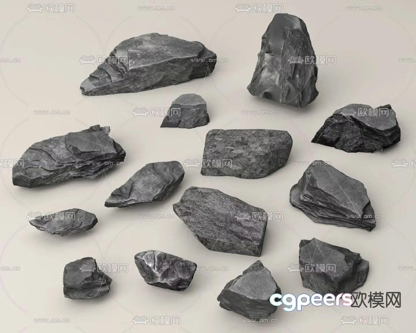stones stone landscape stone 3d model