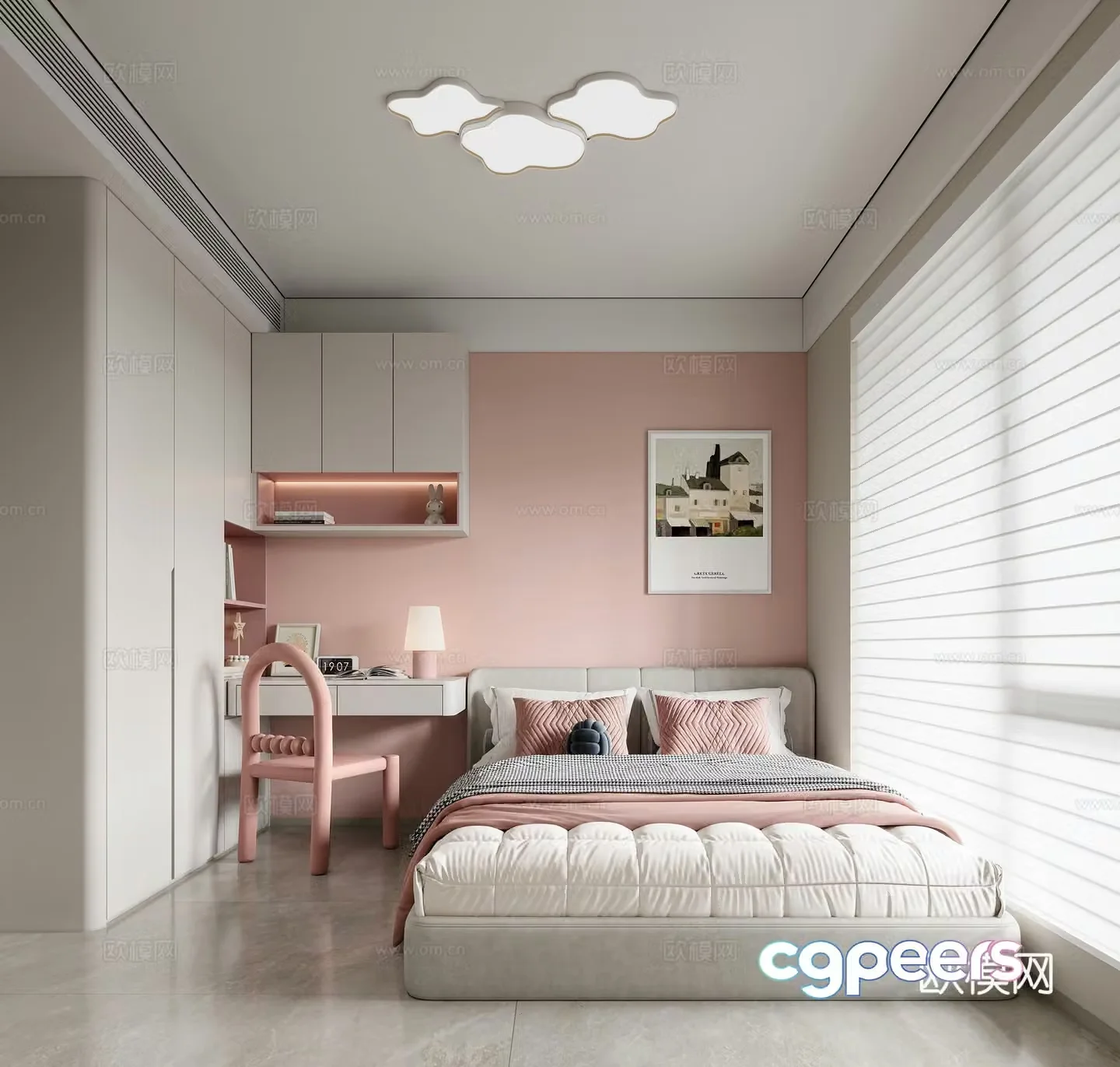 Modern girl room 3d model