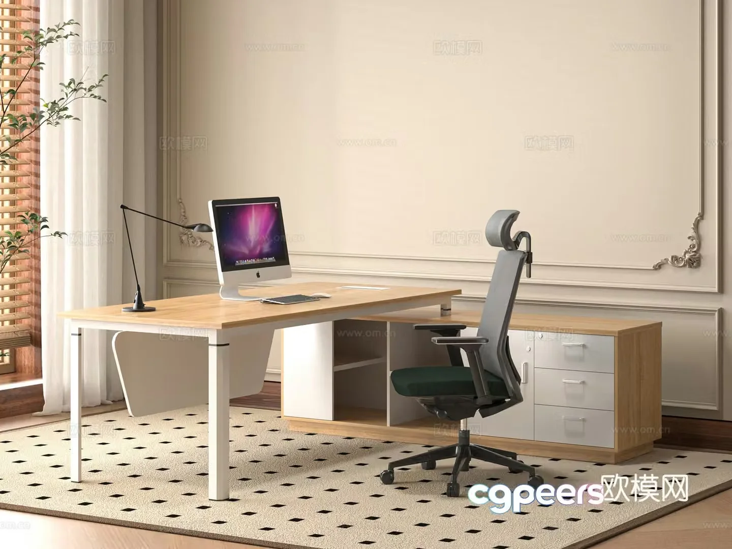 Modern office desk chair 3d model