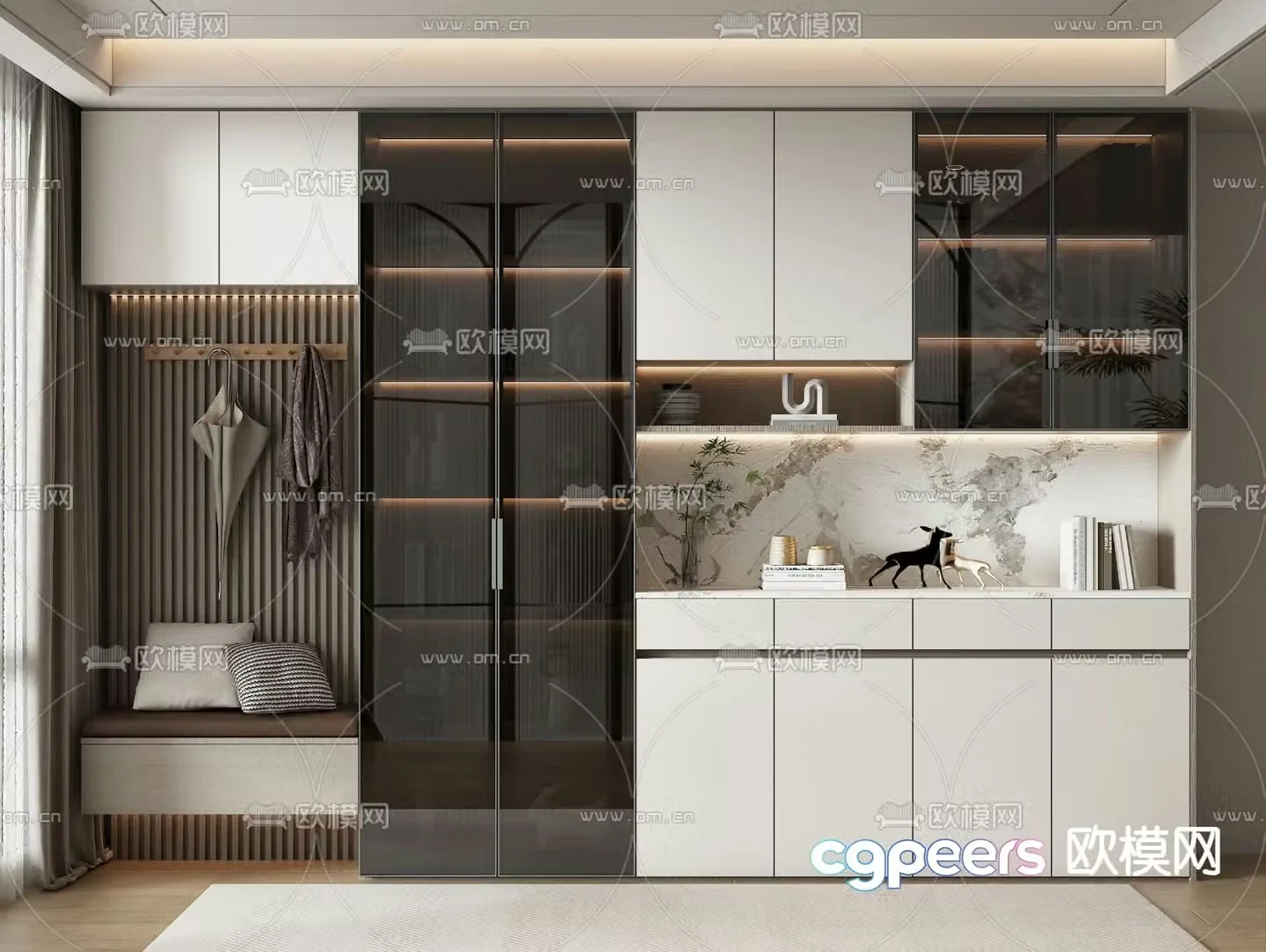 Entrance shoe cabinet wine cabinet 3d model