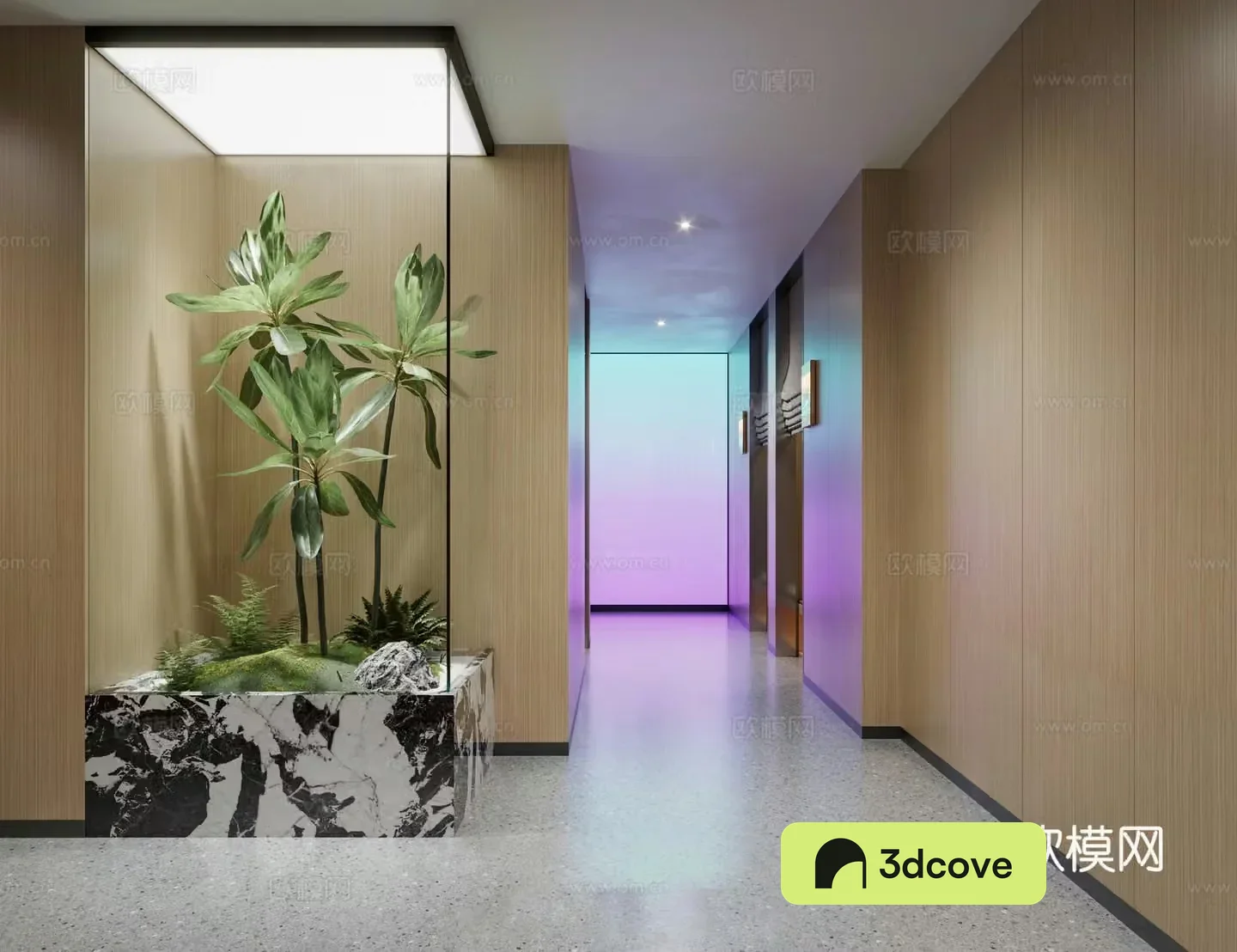 New Chinese style green plant landscape aisle