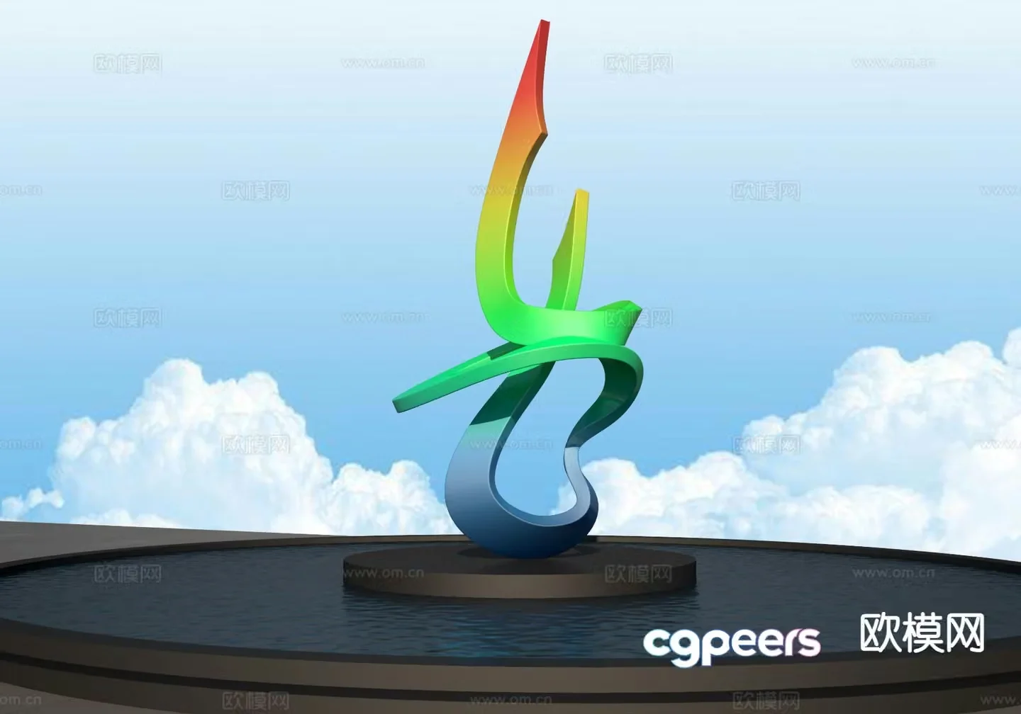 Outdoor sculpture landscape sculpture 3d model