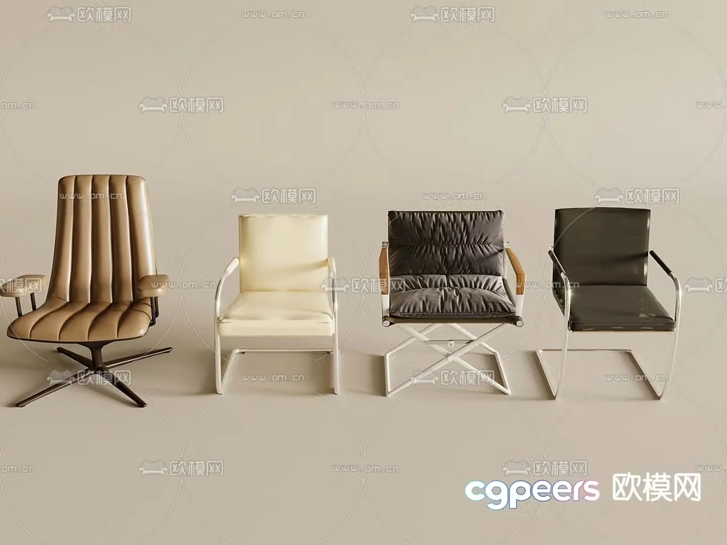 Modern office chair leisure chair boss chair armchair computer chair 3d model