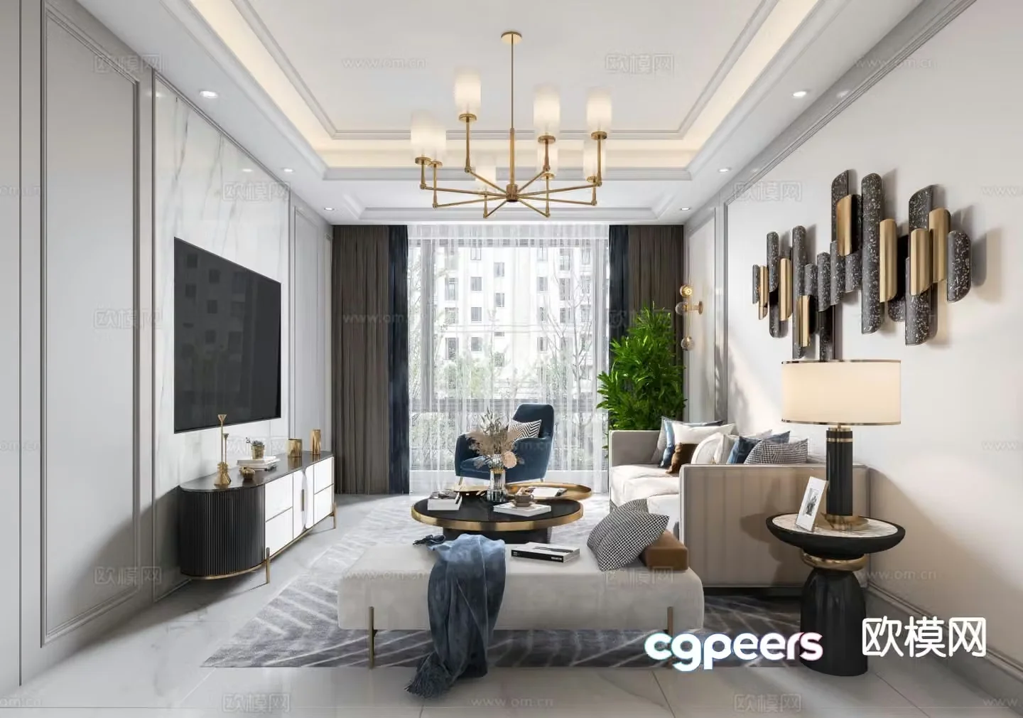 Light luxury restaurant 3D model