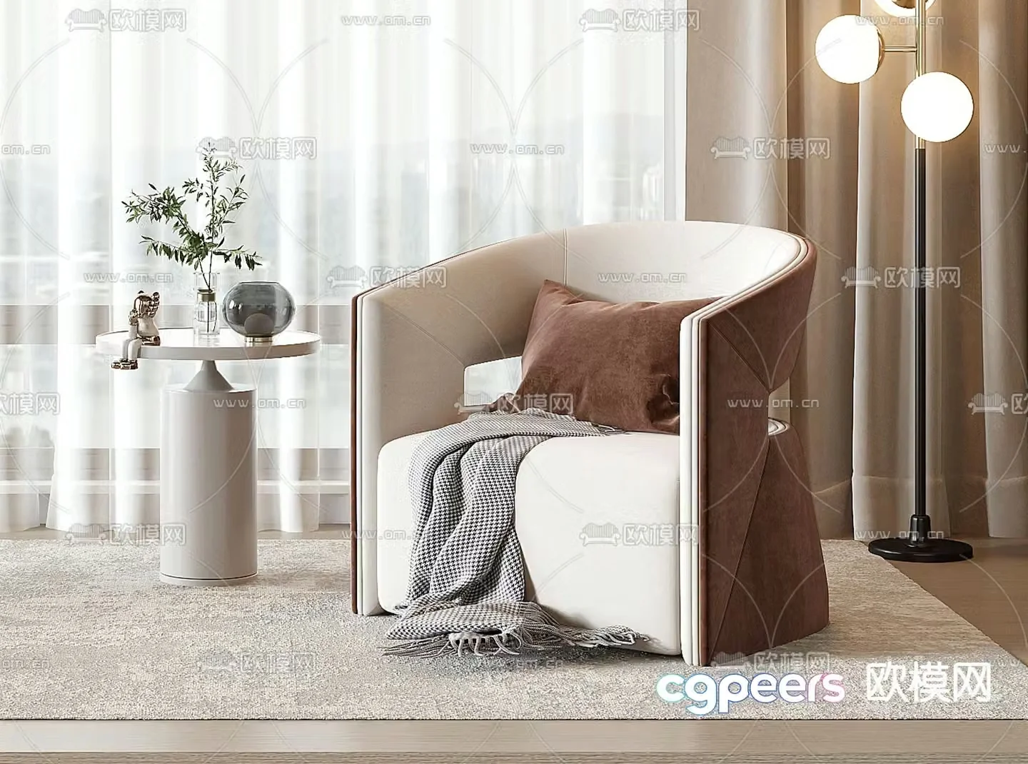 Single sofa leisure sofa 3d model