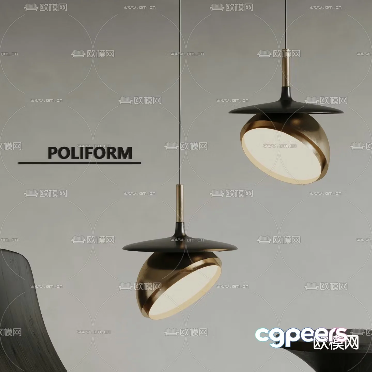 poliform chandelier metal chandelier 3d model