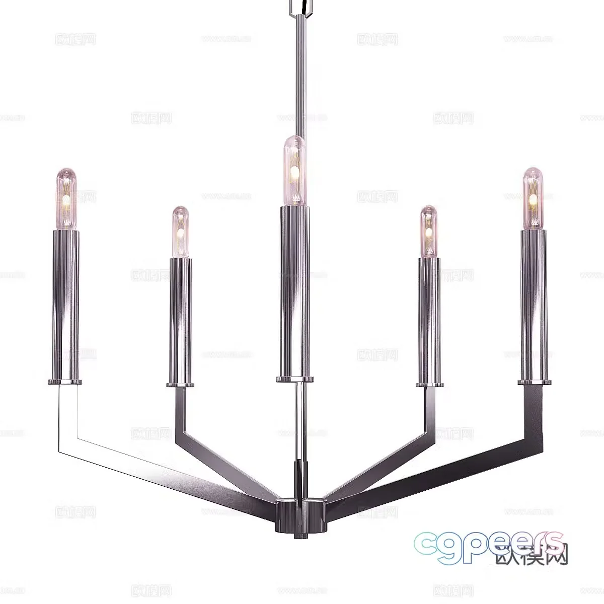 Light luxury multi-head chandelier 3D model