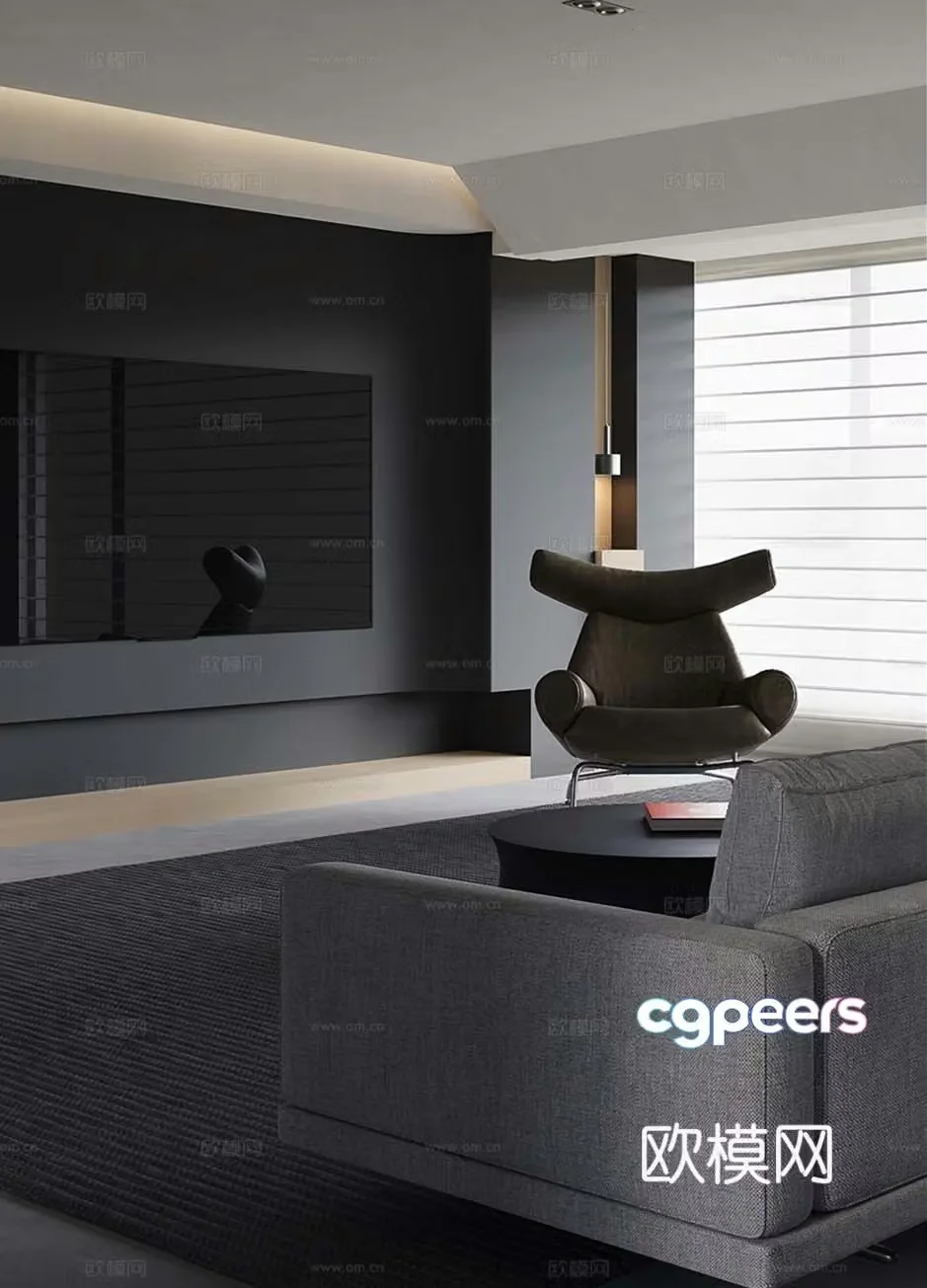 Modern living room 3d model