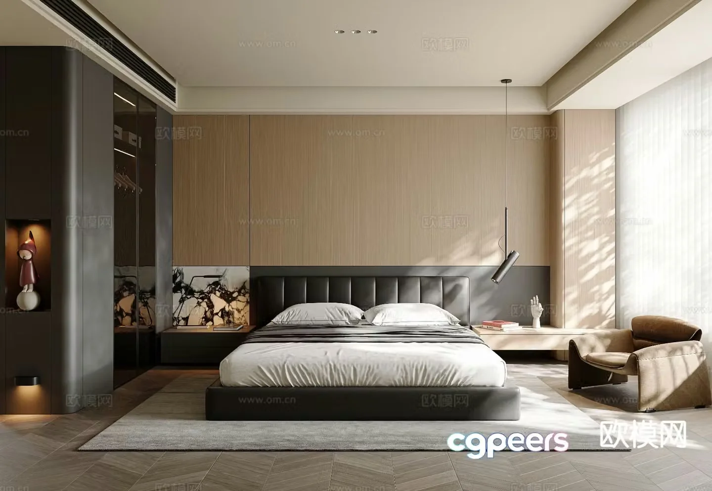 Italian style bedroom master bedroom 3d model